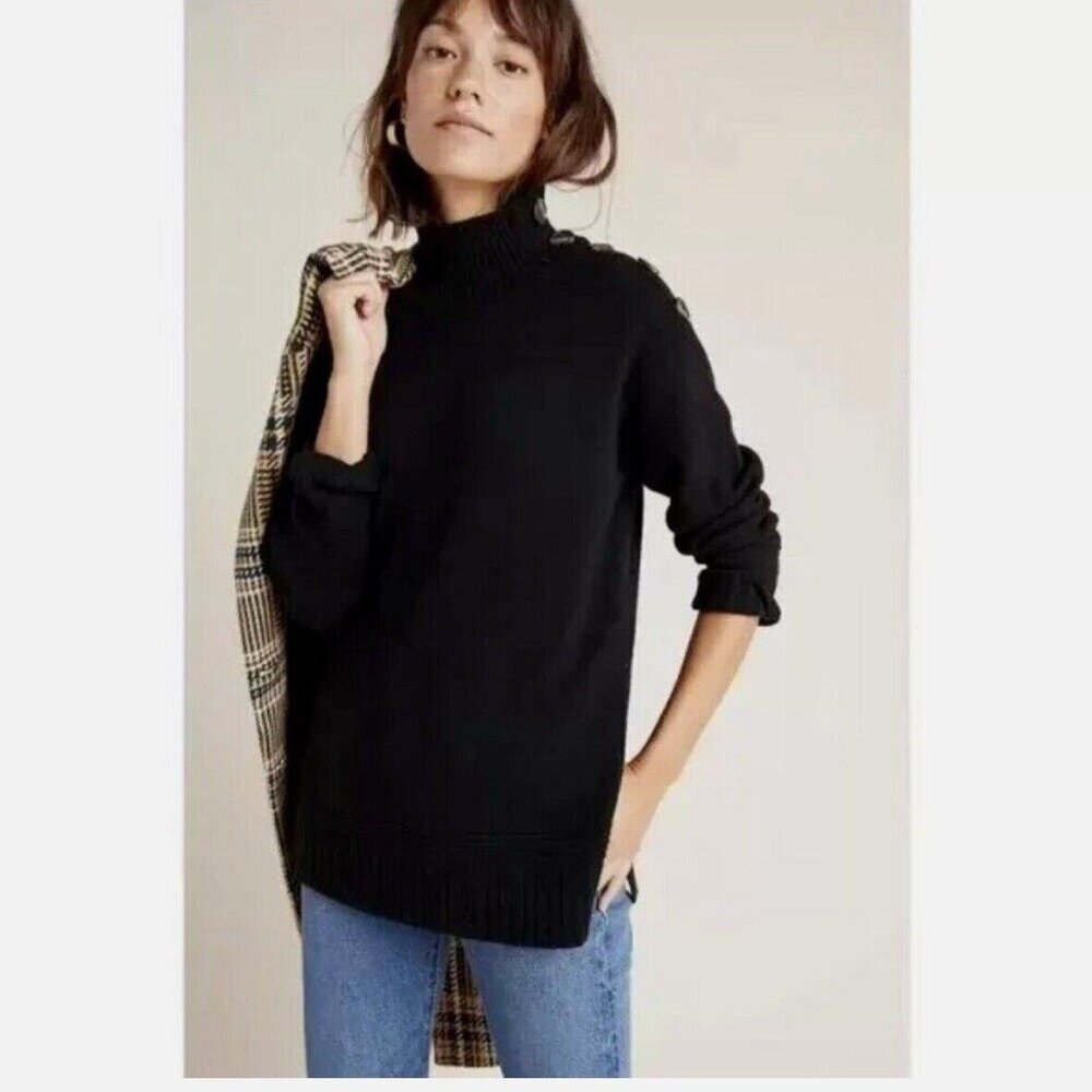 Anthropologie Black Turtleneck Sweater